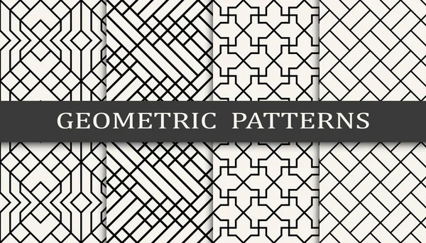 Ensemble Motifs Géométriques Sans Couture Conception Graphique Géométrique Abstraite Motif — Image vectorielle