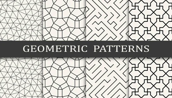 Conjunto Patrones Geométricos Sin Costura Diseño Gráfico Geométrico Abstracto Patrón — Archivo Imágenes Vectoriales