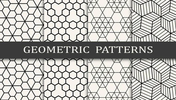Ensemble Motifs Géométriques Sans Couture Conception Graphique Géométrique Abstraite Motif — Image vectorielle
