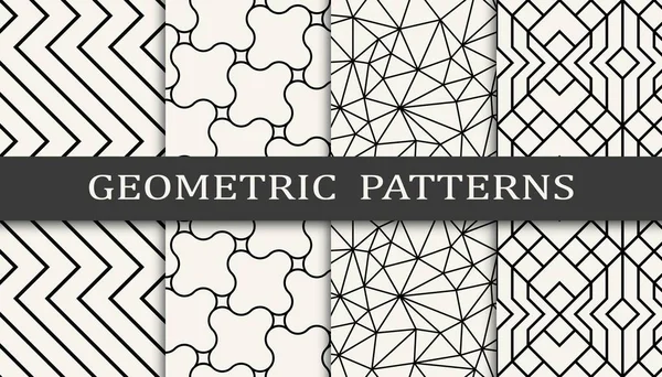 Set Geometric Seamless Patterns Abstract Geometric Graphic Design Simple Pattern — Stock Vector