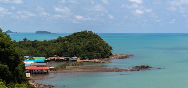 Güzel sahne Adaları feribot Tayland, bir bakıyorum tropikal manzara denize Trat Eyaleti, Tayland üzerinden