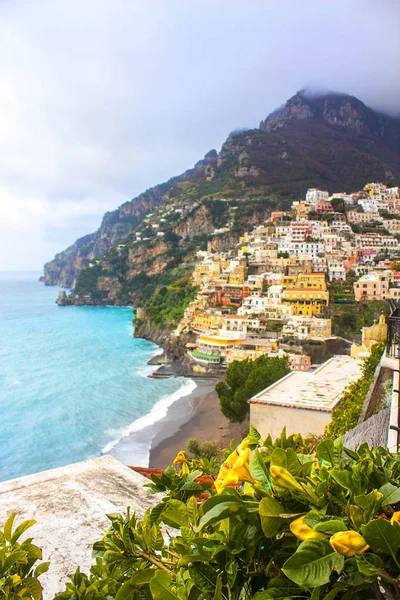 Krásný Pohled Positano Město Regionu Amalfské Pobřeží Itálie — Stock fotografie