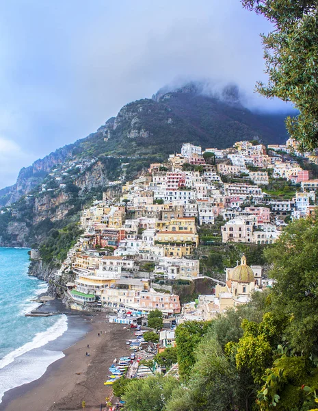 Hermosa Vista Ciudad Positano Costa Amalfi Italia —  Fotos de Stock