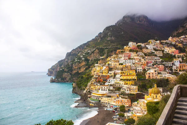 Hermosa Vista Ciudad Positano Costa Amalfi Italia — Foto de Stock