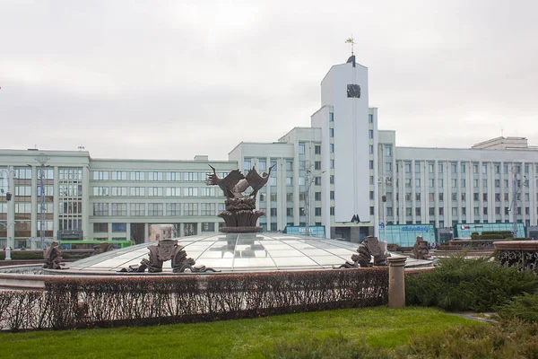 Minsk Novembro 2017 Praça Independência Minsk Bielorrússia — Fotografia de Stock