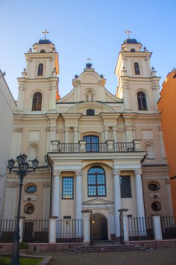 Minsk - 17 Kasım 2017. Minsk, Beyaz Rusya Kutsal Bakire Meryem Katolik katedral kutsal adı