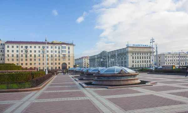 Minsk November 2017 Függetlenség Tér Minszk Fehéroroszország — Stock Fotó