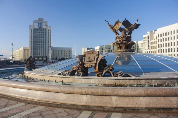 Minsk Noviembre 2017 Plaza Independencia Minsk Belarús —  Fotos de Stock