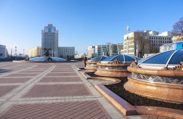 Минск Ноября 2017 Года Площадь Независимости Минске — стоковое фото
