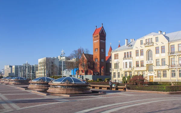 Minsk Noviembre 2017 Plaza Independencia Minsk Belarús —  Fotos de Stock