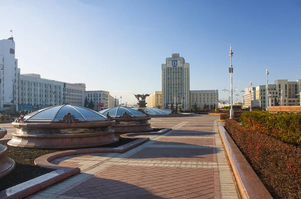 Minsk Novembro 2017 Praça Independência Minsk Bielorrússia — Fotografia de Stock