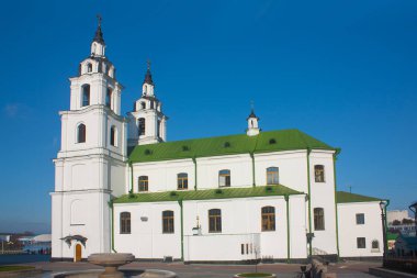 Minsk - 17 Kasım 2017. Kutsal Ruh - ana Ortodoks Kilisesi Belarus ve Minsk, Beyaz Rusya sembolü katedral 