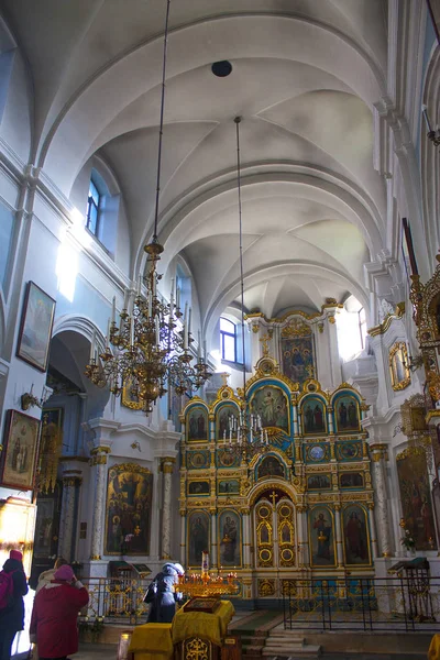 Minsk Listopadu 2017 Interiér Katedrála Svatého Ducha Hlavní Pravoslavné Církve — Stock fotografie