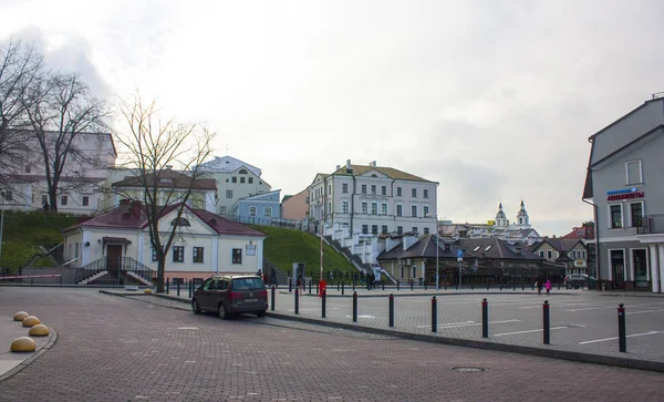 Minsk November 2017 Festői Utcán Óvárosában Felső Város Minsk Fehéroroszország — Stock Fotó