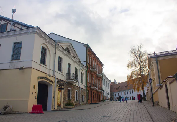 Μινσκ Νοεμβρίου 2017 Γραφικό Δρόμο Στην Παλιά Πόλη Άνω Πόλη — Φωτογραφία Αρχείου