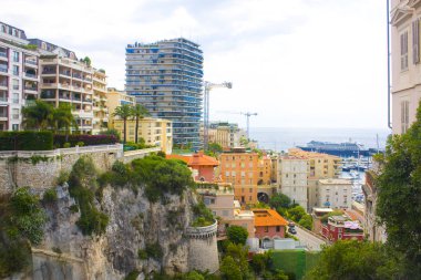 Monaco, La Condamine - 22 Haziran 2018: Bölgesinde La Condamine Prensliği Monaco Cityscape