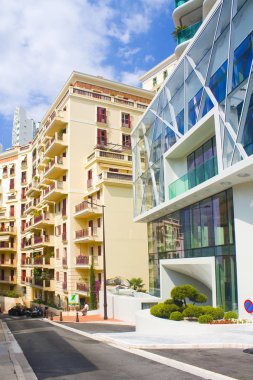 Monaco, La Condamine - 22 Haziran 2018: Bölgesinde La Condamine Prensliği Monaco Cityscape