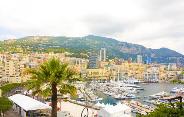 Monaco - June 22, 2018: Cityscape of La Condamine, Monaco-Ville, Monaco. Principality of Monaco, French Riviera