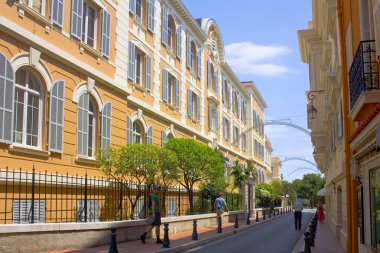 Monaco, Monaco-Ville - 22 Haziran 2018: Ev ve binalar eski kasabasında: Monaco-Ville, Monaco