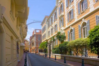 Monaco, Monaco-Ville - 22 Haziran 2018: Ev ve binalar eski kasabasında: Monaco-Ville, Monaco