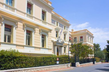 Monaco, Monaco-Ville - 22 Haziran 2018: Ev ve binalar eski kasabasında: Monaco-Ville, Monaco