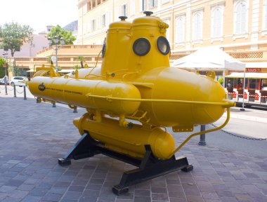 Monaco, Monaco-Ville - 22 Haziran 2018: Bathyscaphe Monako getirteceğiz Museum yakınındaki