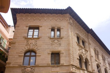 Monaco, Monaco-Ville - 22 Haziran 2018: Eski şehirde: Monaco-Ville, Monaco mimarisi