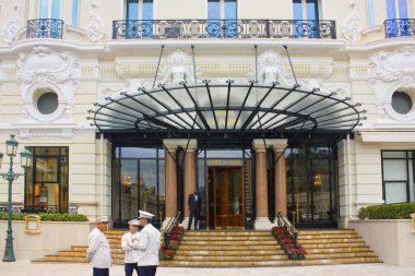 Monaco, Monte-Carlo - 22 Haziran 2018: Giriş, Hotel Paris de Monaco