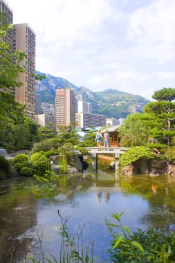 Monaco, Monte-Carlo - 22 Haziran 2018: Monte Carlo, Japon Bahçesi