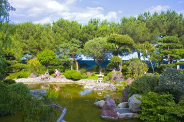 Monaco, Monte-Carlo - 22 Haziran 2018: Monte Carlo, Japon Bahçesi