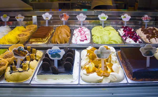 Venice Olaszország 2017 Október Tipikus Olasz Gelato Fagylalt Boltban Velencében — Stock Fotó