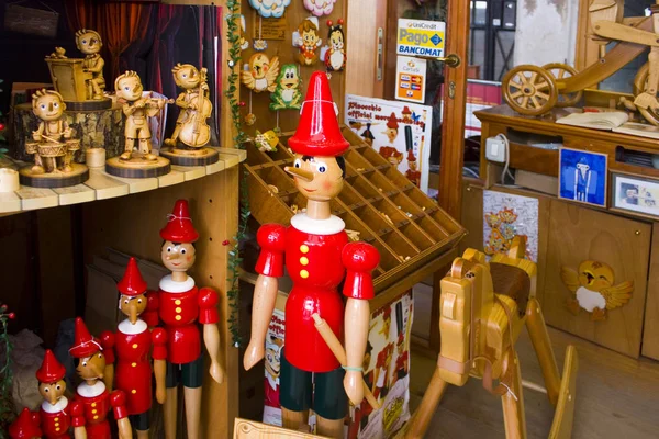 Venecia Italia Octubre 2017 Recuerdo Tradicional Madera Marionetas Pinocho Italia —  Fotos de Stock