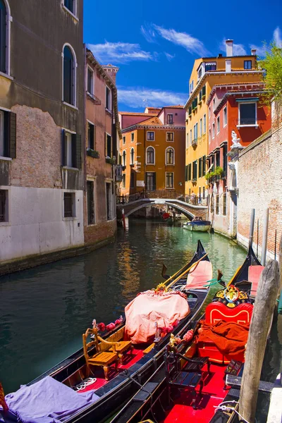 Венеції Жовтня 2017 Красива Романтична Венеціанських Міський Пейзаж Гондоли — стокове фото