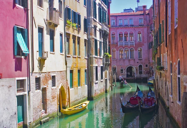 Veneza Itália Outubro 2017 Bela Paisagem Romântica Veneziana Com Gôndolas — Fotografia de Stock