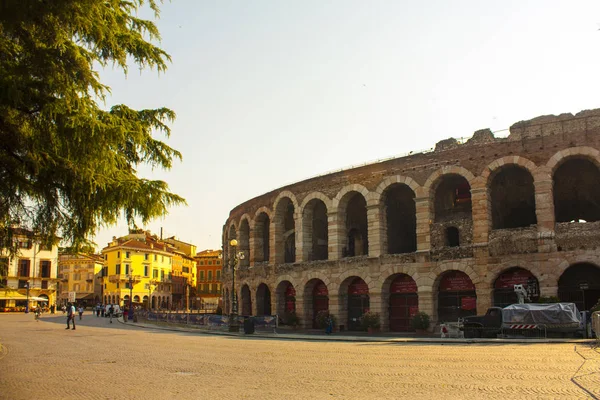 Verona Italien Juni 2018 Arena Verona Amphitheater Auf Der Piazza — Stockfoto