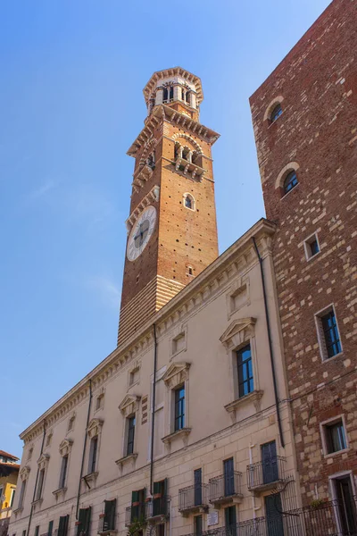 Verona Italien Juni 2018 Lamberti Turm Auf Der Piazza Delle — Stockfoto