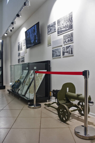 Vinnitsa, Ukraine - August 4, 2018: Interior of museum of "Historical and memorial complex of victims of Nazism" at the territory Werwolf (Stavka of Adolf Hitler) near Vinnitsa
