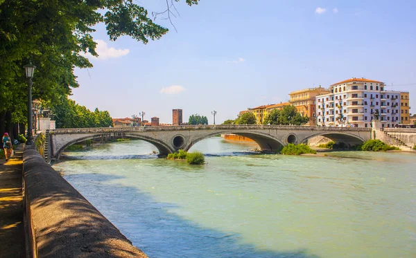 Verona Italien Juni 2018 Brücke Des Sieges Ponte Della Vittoria — Stockfoto