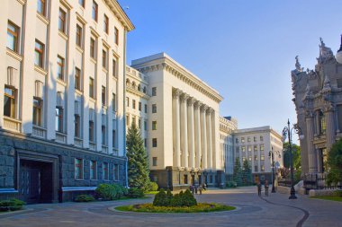 Kiev, Ukrayna - 1 Ağustos 2018: Bina Ukrayna Kiev Cumhurbaşkanlığı yönetim 