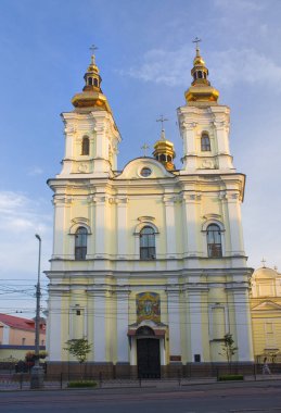 Vinnitsa, Ukrayna - 4 Ağustos 2018: Kutsal başkalaşım katedralde Vinnitsa