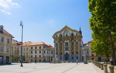 Slovenya, Ljubljana - 19 Haziran 2018: Ljubljana Holy Trinity kadınlar Kilisesi