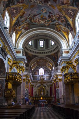 Slovenya, Ljubljana - 19 Haziran 2018: İç katedral Aziz Nikolaos'un Ljubljana