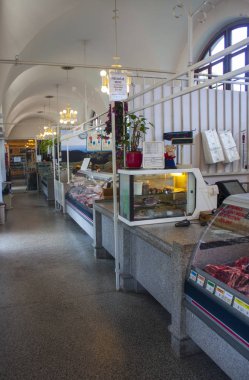 Slovenya, Ljubljana - 19 Haziran 2018: Ljubljana Merkezi Pazar iç