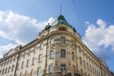 Slovenya, Ljubljana - 19 Haziran 2018: Ljubljana Eski kasaba güzel binada