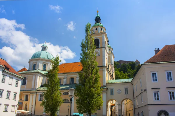 Słowenia Ljubljana Czerwca 2018 Ljubljana Nicholas Church — Zdjęcie stockowe