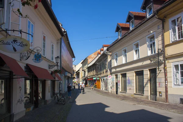 Slowenien Ljubljana Juni 2018 Straße Der Altstadt Von Ljubljana — Stockfoto