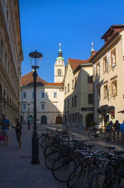 Slovenia Lubiana Giugno 2018 Strada Nel Centro Storico Lubiana — Foto Stock