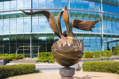 Kiev, Ukrayna - 4 Eylül 2018: Anıt sonsuz Kiev Frank Meisler'in ve Kiev Arie Ovadia tarafından