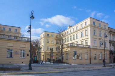 Varşova, Polonya - 24 Şubat 2018: Varşova, Polonya (Güzel Sanatlar Akademisi) Czapski sarayında giriş