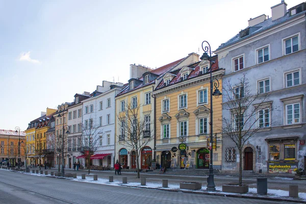 Varsovia Polonia Febrero 2018 Krakowskie Przedmiescie Street Suburbio Una Las —  Fotos de Stock